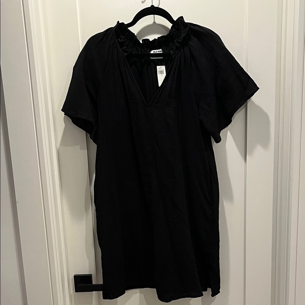 Old Navy Lightweight Black Tunic Dress with Pockets